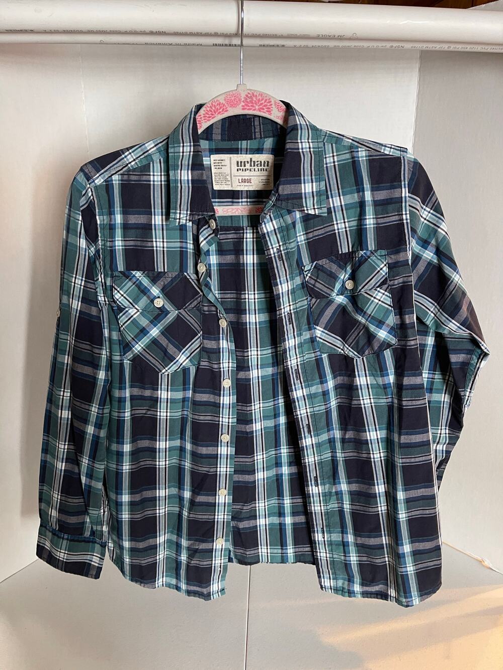 Urban Pipeline Boys Button up Long Sleeve Large